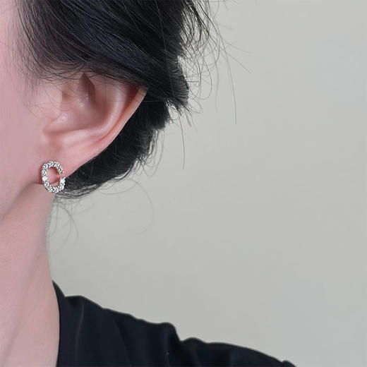 👑你是天生主角，自有专属印记✨【1990印记系列 独家定制款字母闪钻耳钉】独一无二的耳环就是这款了，每个字母都闪闪✨发光，戴上它直接甜度超标😺 商品图7