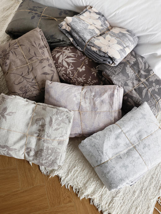 北纬48°黄金产区亚麻❗️『繁花入梦』系列【轻法式原麻五件套】在40℃也能享受20℃山涧般的舒爽裸睡感❗️ 商品图0