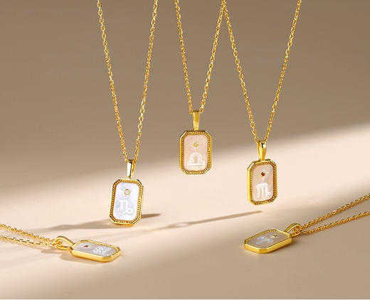 🤩谁能拒绝专属自己星座的守护项链呀❗️❗️  【1990独家定制设计】深海贝母＋星座浮雕，‎阳光下折射银河光芒💫 商品图5