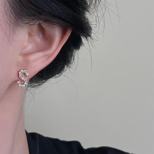 👑你是天生主角，自有专属印记✨【1990印记系列 独家定制款字母闪钻耳钉】独一无二的耳环就是这款了，每个字母都闪闪✨发光，戴上它直接甜度超标😺 商品图4