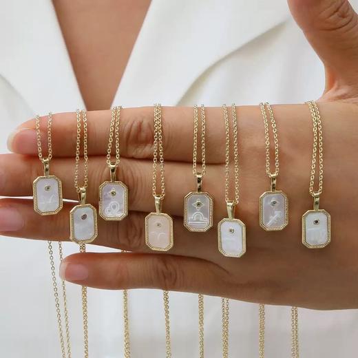 🤩谁能拒绝专属自己星座的守护项链呀❗️❗️  【1990独家定制设计】深海贝母＋星座浮雕，‎阳光下折射银河光芒💫 商品图4