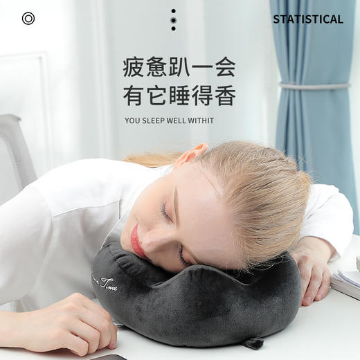 【告别颈椎酸痛！凉感黑科技U型枕】颈椎护颈枕，告别颈椎酸痛！一套解决出行烦恼，汽车颈枕午休枕飞机旅行枕头，国庆节出游常备！ 商品图0