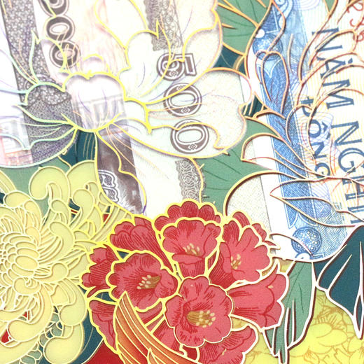 锦上添花钞艺摆件·外国纸币·可当摆台·含999足金 商品图2