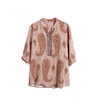Ａ34757品质遮肚减龄中年女舒适大码波西米亚风衬衫宽松中长款真丝衬衣 商品缩略图4
