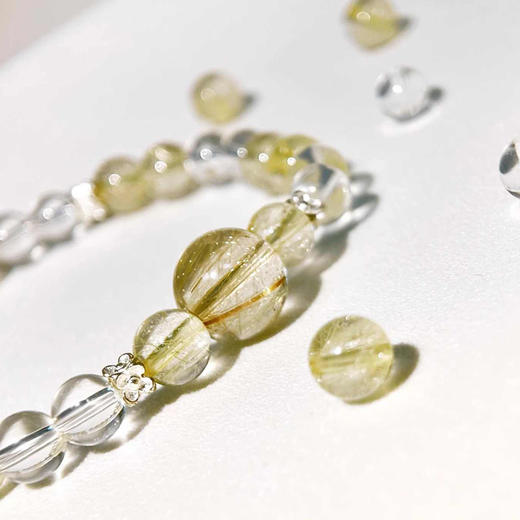 天然金发晶白水晶转运珠手串6mm 商品图1