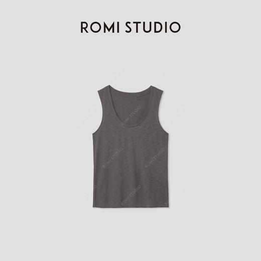ROMI STUDIO“简约舒适”竹节棉轻薄柔软宽松U领针织背心RWCRS64055 商品图0