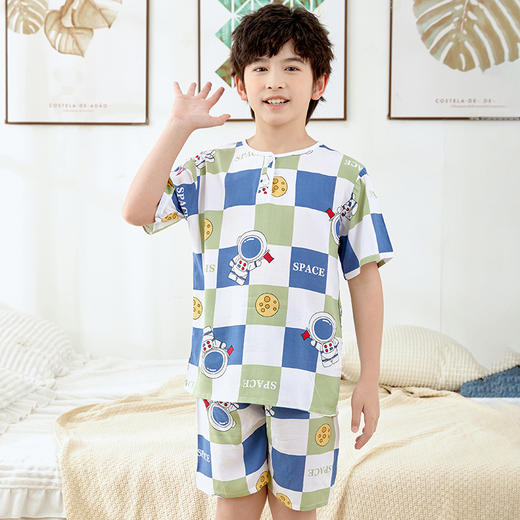 【YW】无忧购儿童棉绸睡衣套装短袖短裤空调服家居服MCSD（截单后3-5天发货) 商品图2