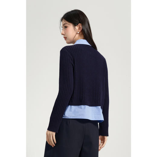 【特惠不退货】诗凡黎老钱风撞色拼接针织衫2025春新款女3G2130301 商品图4