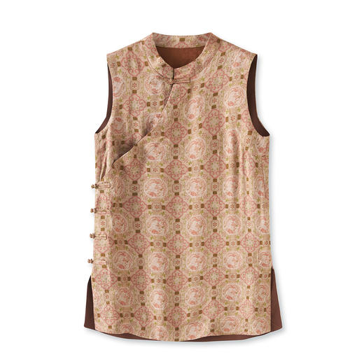 「高货wl」全新升级【铂金会员312/天猫419/差价107】(22703)洛诗琳新中式香云纱无袖马甲2025夏季复古国风旗袍上衣 商品图4