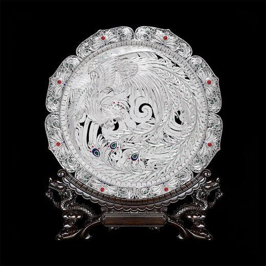 子佩集S999银手工银花丝【凤舞云霄花丝盘】大师工坊原创设计【FWYX】2506 商品图1