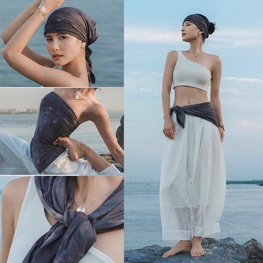 爱暇步运动汗巾头巾复古扎染抹胸方巾2025新时尚棉柔瑜伽健身擦汗F25382RA 商品图2