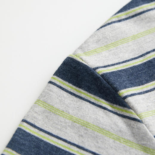 ROMI STUDIO“随性自我”宽松撞色条纹休闲棉涤短袖T恤RWCAS65324  商品图3