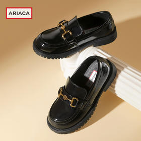 ARIACA女童乐福鞋黑皮鞋2025春秋新款女孩单鞋英伦风校园儿童鞋子3388-7
