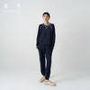 轻运动』桑罗藏青色长袖睡衣套装宽松休闲透气情侣男女同款家居服可外穿 商品缩略图3