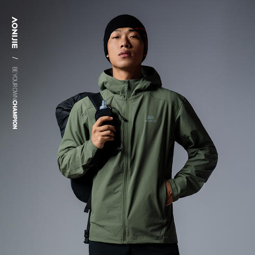 奥尼捷连帽户外运动夹克防泼水防风耐磨运动夹克透气舒适男士夹克 商品图0
