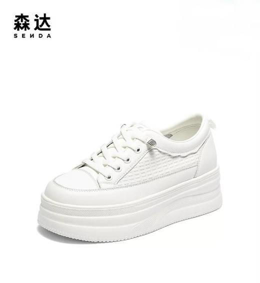 【云粉节】BF楼 森达小白鞋2025秋季新款百搭厚底显高休闲鞋XSD01吊牌价799活动价369 商品图0