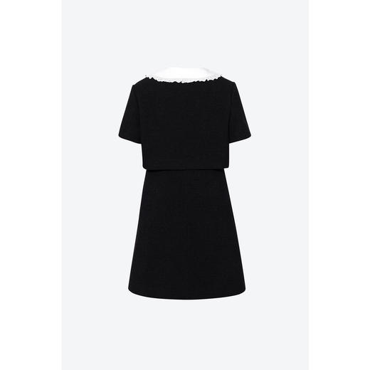 【商场同款】诗凡黎圆领蕾丝边连衣裙2025春新款长裙女3G3190011 商品图1