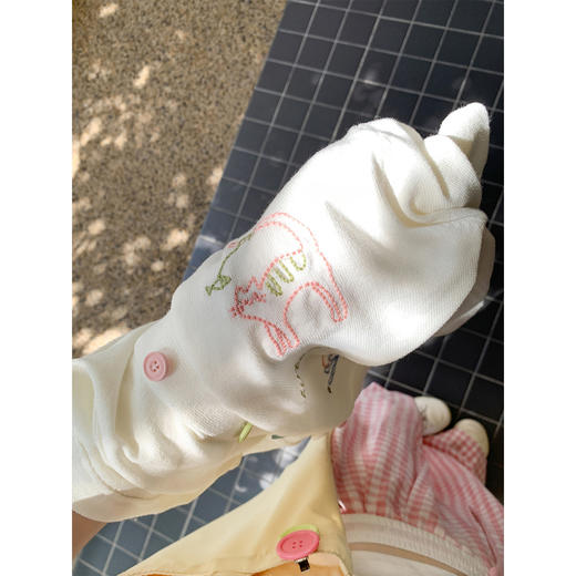 <曾小咸推荐>韩系温柔猫咪绣花针织开衫防晒衫 商品图1