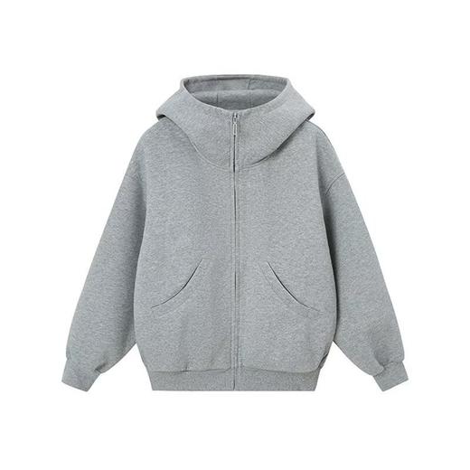 【美式潮双拉链❗重磅连帽卫衣】秋季新款美式高街廓形，空气层开衫卫衣，男女秋冬加绒加厚设计感，连帽情侣外套L 商品图4