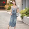 高级感港风复古牛仔设计感2025年夏季蕾丝拼接马甲半身裙两件套BBL2570 商品缩略图1