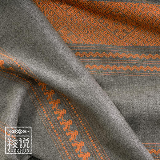 【梭说】限量素.锦云 纯手工设计围巾侗族传统织锦工艺纯棉 商品图1