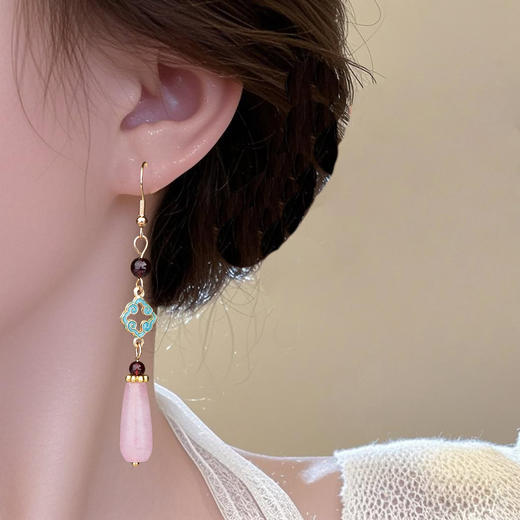 古风红色系列串珠祥云新中式耳环国风水滴旗袍汉服配饰耳环 商品图3