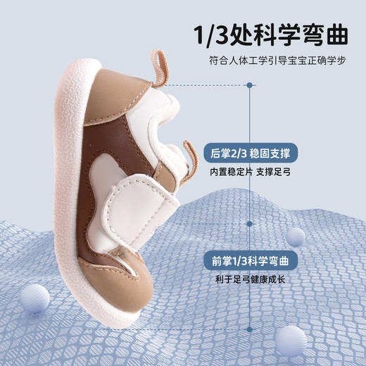 贝贝怡春秋新款男童萌狮魔术贴学步鞋宝宝软底鞋子户外防踢撞轻便机能鞋ZB3EX003 商品图8