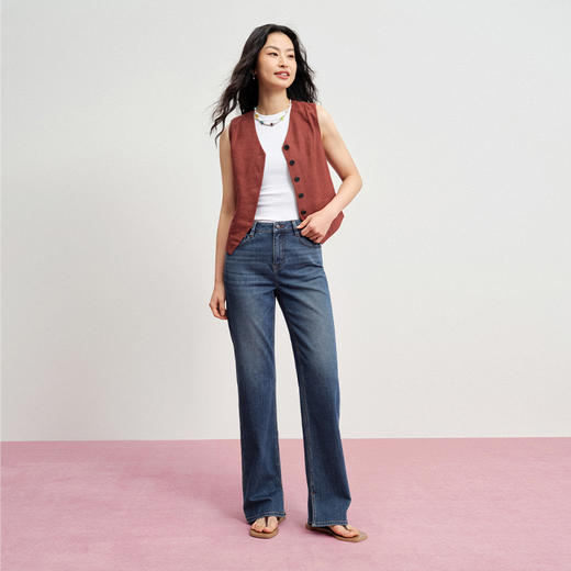 【冷萃薯条裤】simplepieces夏款SPS牛仔环保凉感十分开衩薯条裤 商品图3