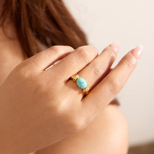 Manreya玛芮雅“海沫凝戒”绿松石戒指|开口可调节 商品图2