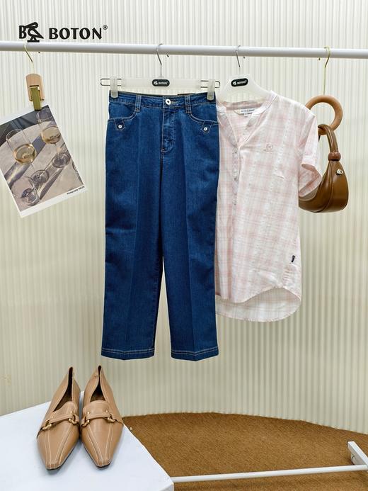 【第2件半价！尾货清仓不退换】波顿女士弹力牛仔八分裤修身显瘦春夏百搭LE279 商品图4