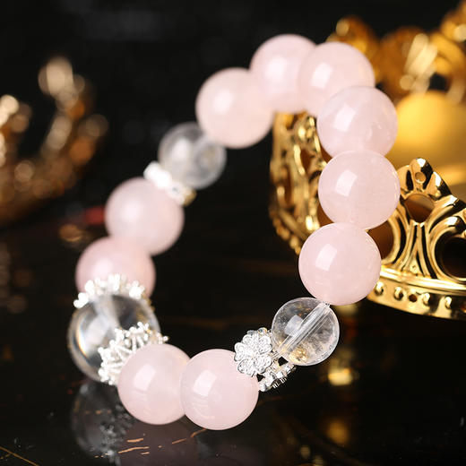 灵机生活馆粉晶白水晶手链新款高级精致水晶同款送礼女生 商品图2