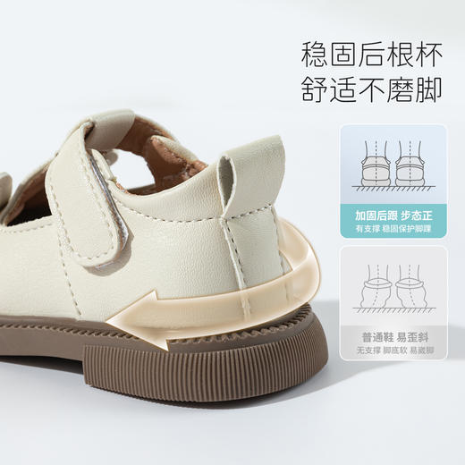 贝贝怡春秋新款女童学步鞋女孩休闲稳步鞋百搭魔术贴皮鞋ZB3EX020 商品图6