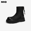 MIO米奥弹力靴圆头厚底中筒袜靴瘦瘦靴时尚百搭女靴M255625096 商品缩略图0