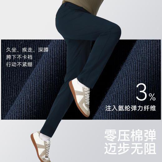 秋冬梭织棉弹松紧腰显瘦商务直筒长裤-SP06-02 商品图3