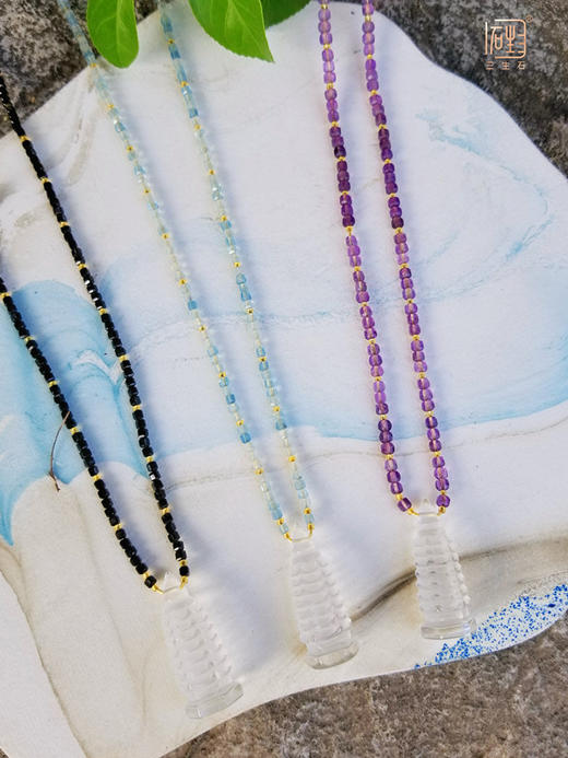 天然白水晶文昌塔晶石能量项链 商品图1