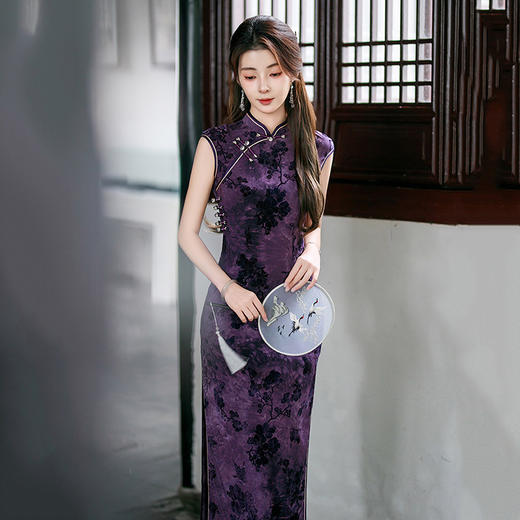 SC21762复古新中式大码月牙袖旗袍女2025夏新款日常可穿老上海夏季 商品图4