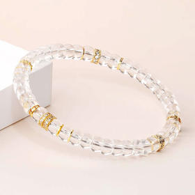 一念澄明天然白水晶归圆手串6mm