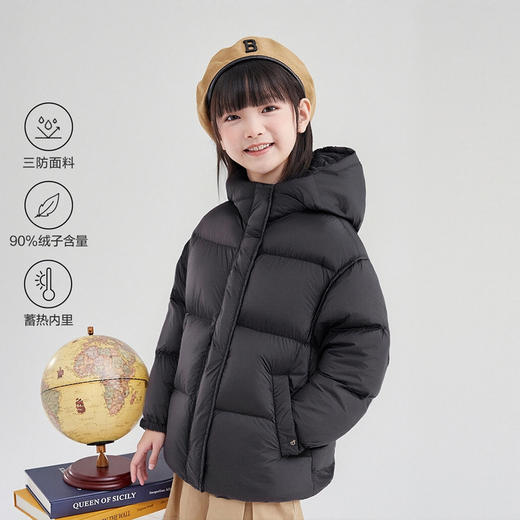 笛莎Deesha 童装女童羽绒服2025冬新款女童日常连帽羽绒服 商品图0