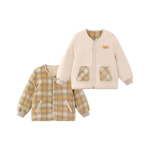 【商场同款】英氏男宝宝双面外套秋冬装新款加厚保暖儿童格子上衣 商品图4