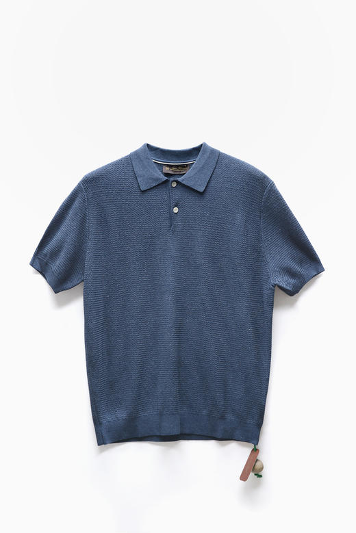 意式奢华2025夏季新款天丝亚麻混纺透气凉感针织短袖POLO衫男款！ 商品图8