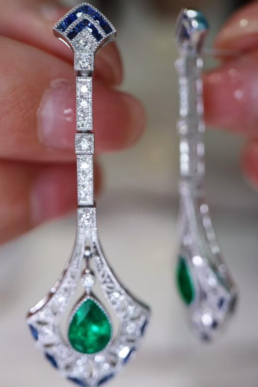 1.65ct刻面祖母绿耳环 商品图2