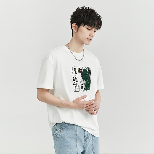 gxgjeans男装 【190G重磅全棉】男士短袖25夏款舒适透气休闲百搭T恤男K&C 商品图1