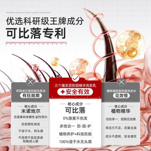 三个魔发匠生姜防脱韧发控油洗发水强根健发洗发乳 可比落防脱洗发露 可比落防脱【工厂直发】 商品图1
