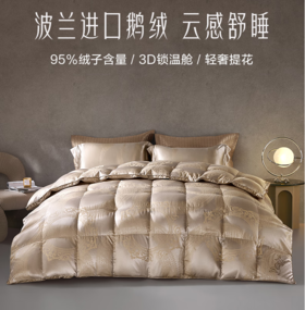 罗莱家纺轻奢提花波兰进口95白鹅绒冬被二合一被 二合一被 200cm*230cm
