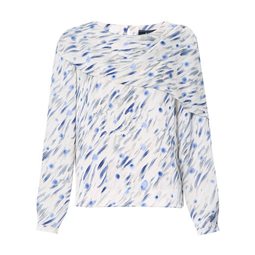 【不对称披肩直筒印花衬衫】EITIE爱特爱气质优雅显瘦2025秋新款C2513802 商品图5