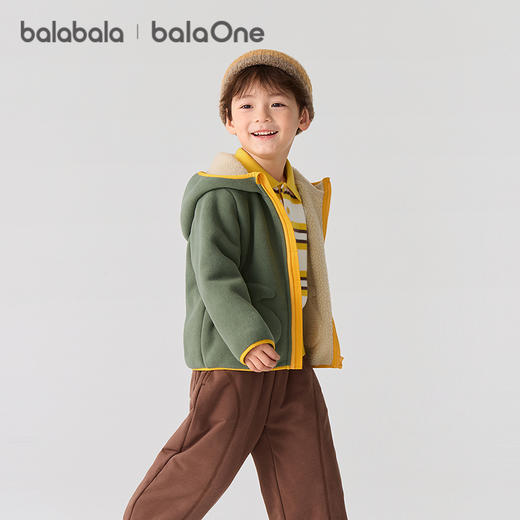 巴拉巴拉balaOne儿童外套女童男童新款童装2025秋冬摇粒绒防静电 商品图2