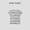 ROMI STUDIO“休闲复古”舒适棉撞色条纹宽松圆领T恤短袖RWCAS65323 商品缩略图4
