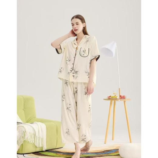 3楼达尔丽5050莫代尔40支单面拉架印花布家居服 商品图0