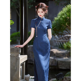 ＬＳＢ3908古法盘扣旗袍女新中式国风夏季提花气质连衣裙2025新款年轻款少女