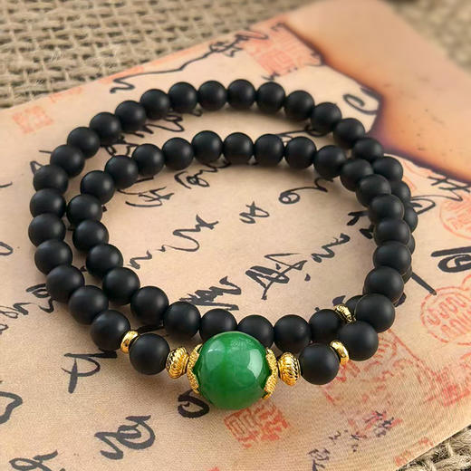 BAOFANDI宝梵迪小青梅磨砂黑玛瑙手串新中式高级感时尚百搭手串BF 商品图2